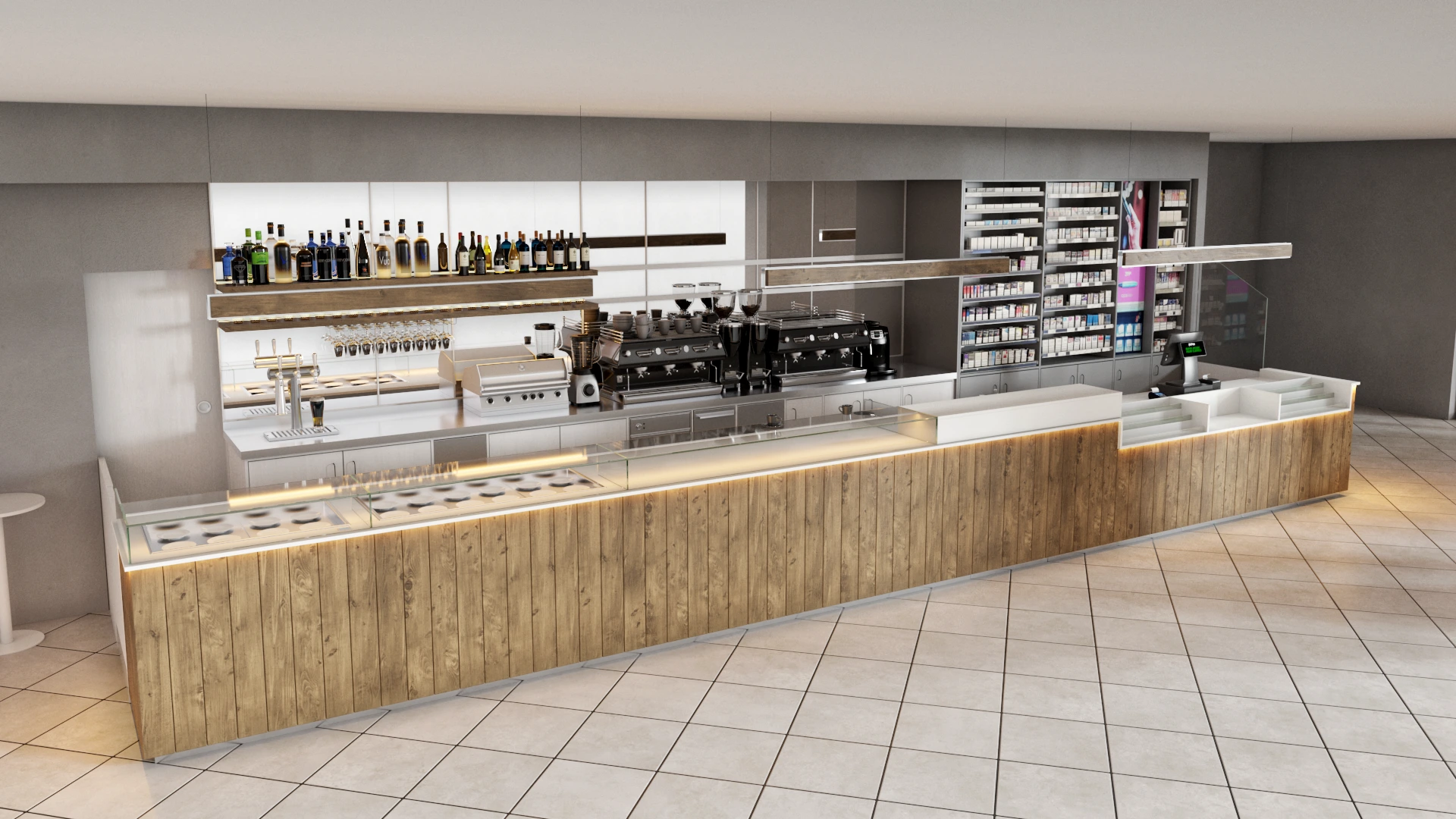 Rendering ristrutturazione Bar Stazione 1