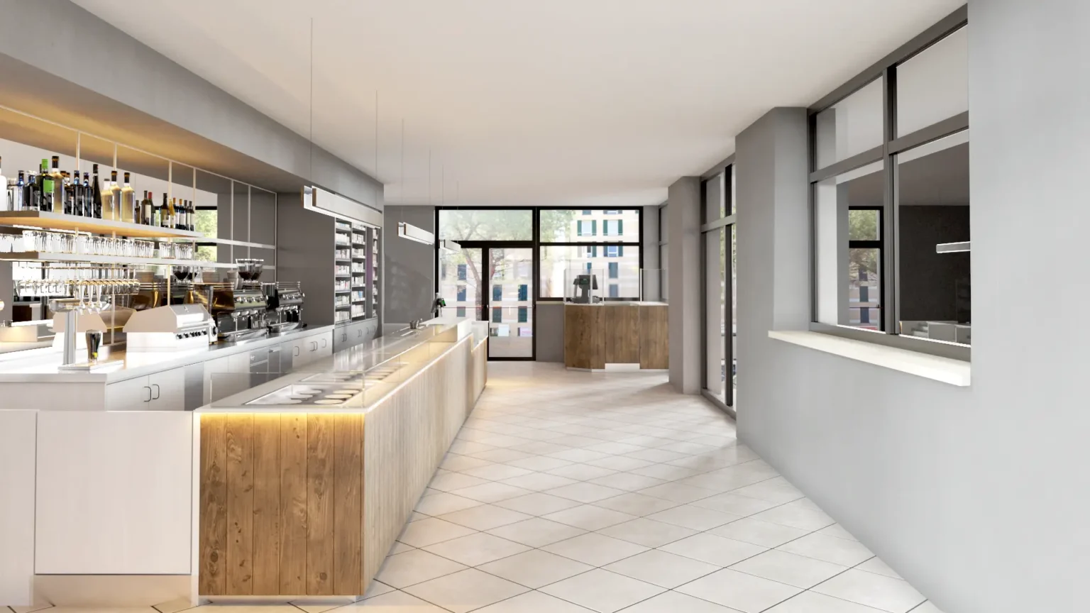 Rendering ristrutturazione Bar Stazione 7